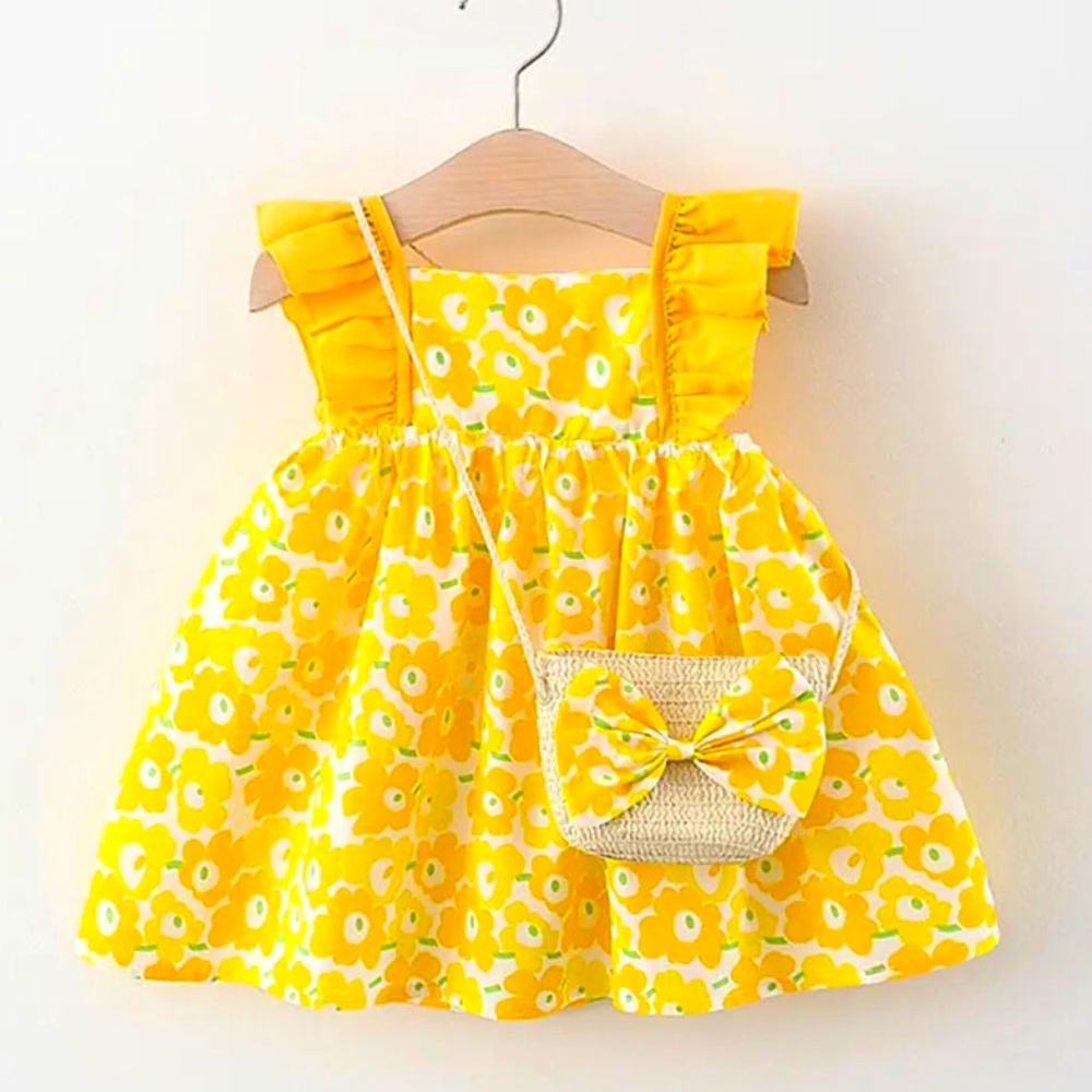 COPY - Toddler girls princess casual dress and bag set